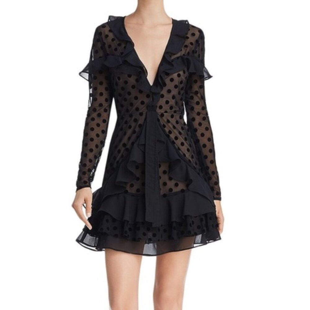 For Love & Lemons Dottie Mini Ruffle Dress